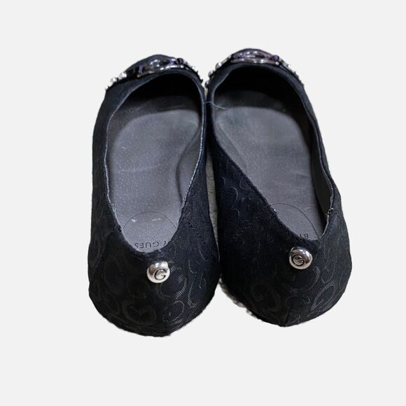 Guess Brand Slip On Casual Shoes US size 8M Flats with Silver Logo Buckle Detail - Picture 5 of 11